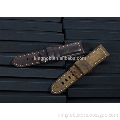 24mm vintage assolutamente calf leahter watch band padded pre-v watch strap for Panerai 44 men belt